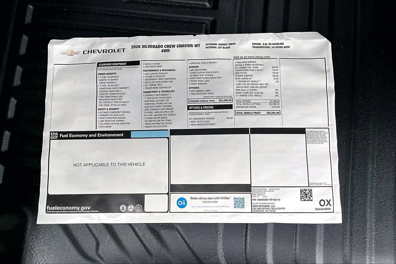 2026 Chevrolet Silverado 3500 HD Chassis Cab Work Truck