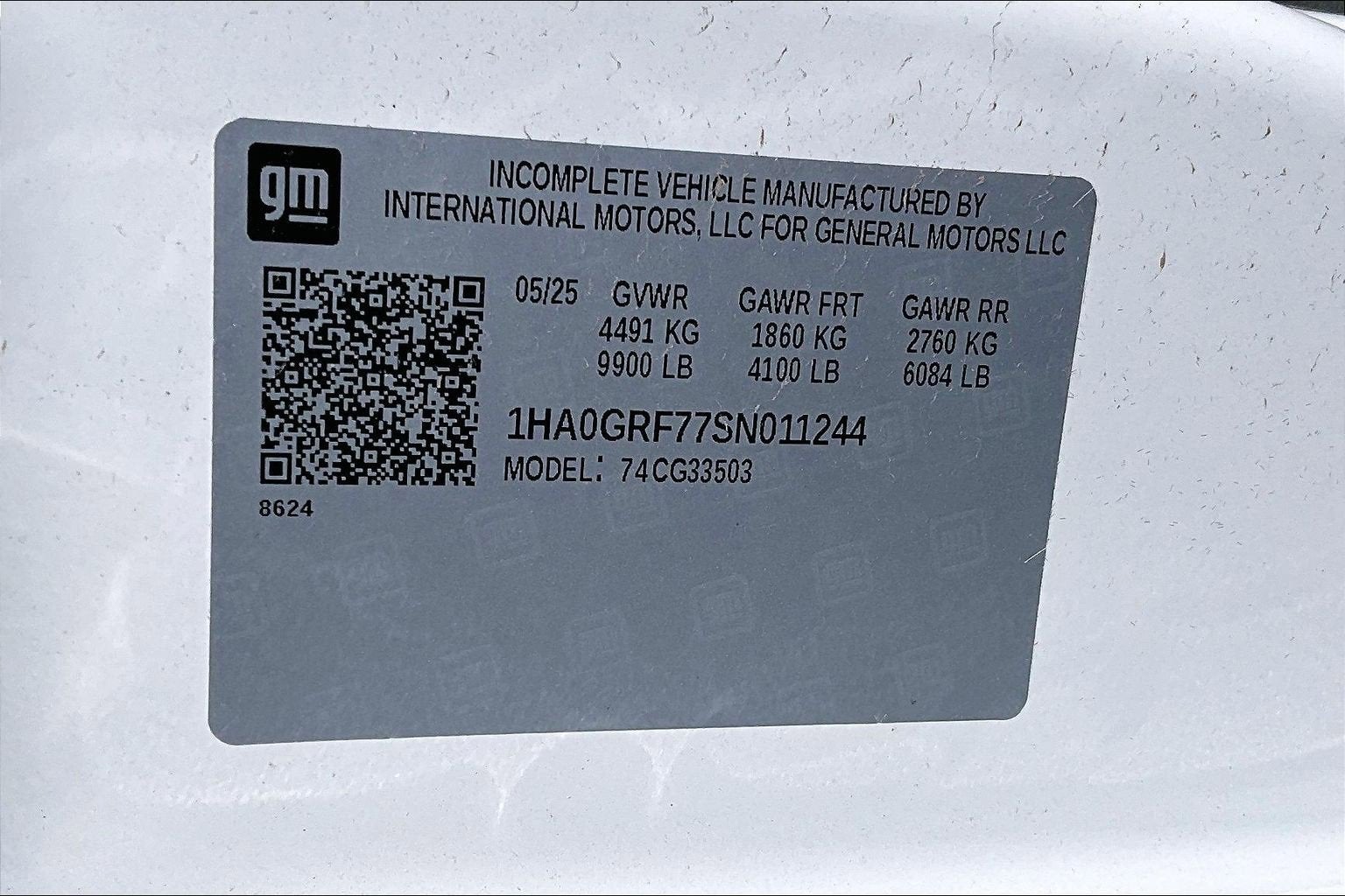 2025 Chevrolet Express Cutaway 3500 1WT